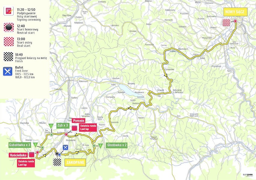 Tour de Pologne wjeżdża na Podhale wjeżdża . Będą ogromne utrudnienia [MAPY]