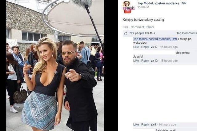 Joanna Krupa i Michał Piróg na castingu "Top Model". (fot. screen z Fcebook.com)
