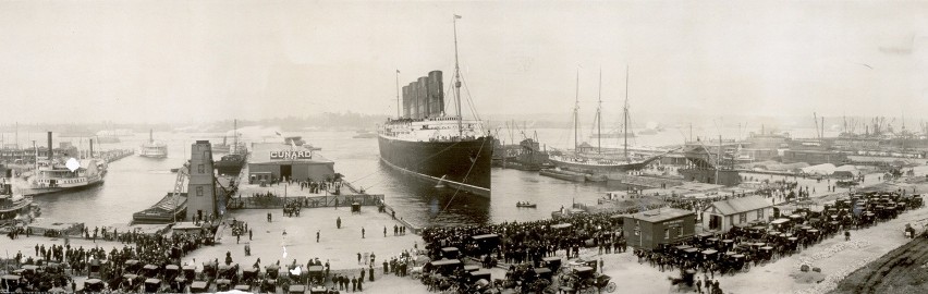 "Lusitania" po zdobyciu Błękitnej Wstęgi Atlantyku w 1907...