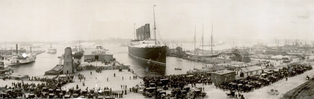 "Lusitania" po zdobyciu Błękitnej Wstęgi Atlantyku w 1907 roku.