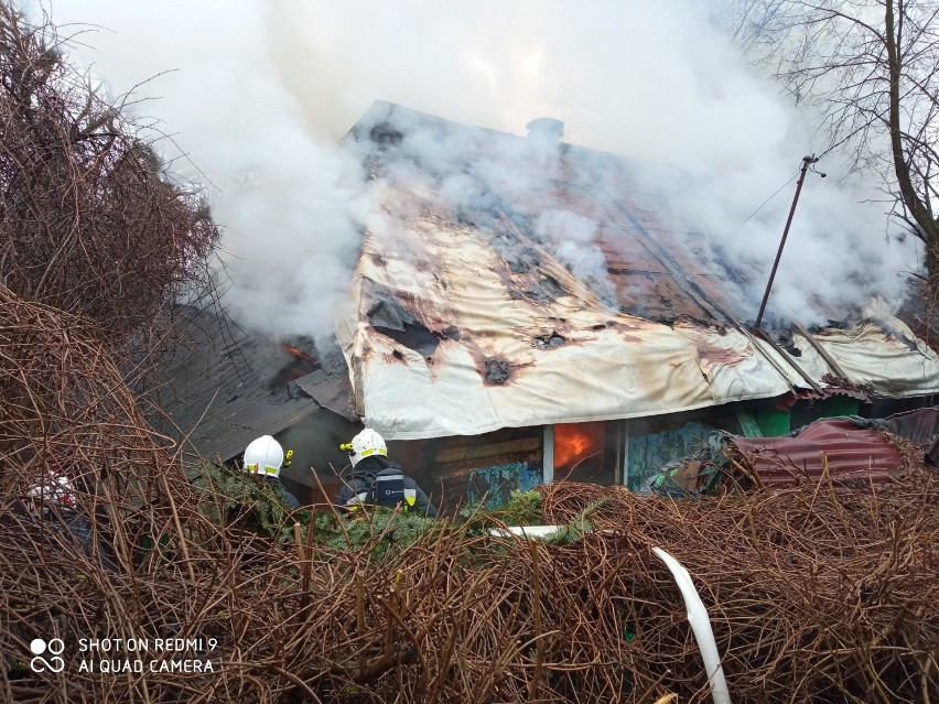 Pożar w Olszowicach. Dom starszych ludzi stanął w ogniu, mieszkanka została poszkodowana