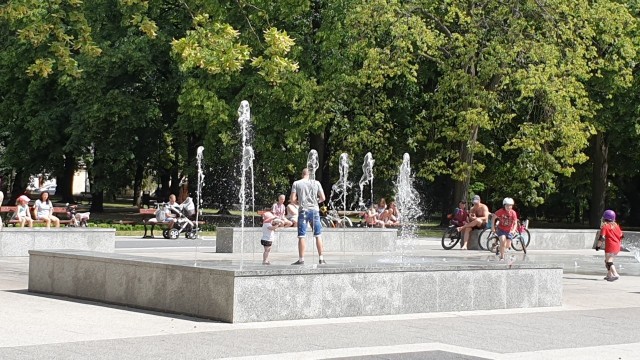 Fontanna w Parku Poniatowskiego.