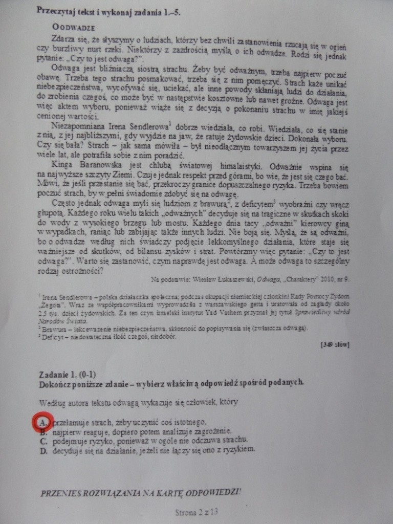 Egzamin gimnazjalny 2013: test z języka polskiego [ODPOWIEDZI]