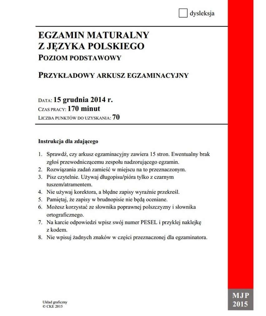 Matura próbna 2014/2015 - język polski. Zobacz arkusz i sprawdź odpowiedzi!