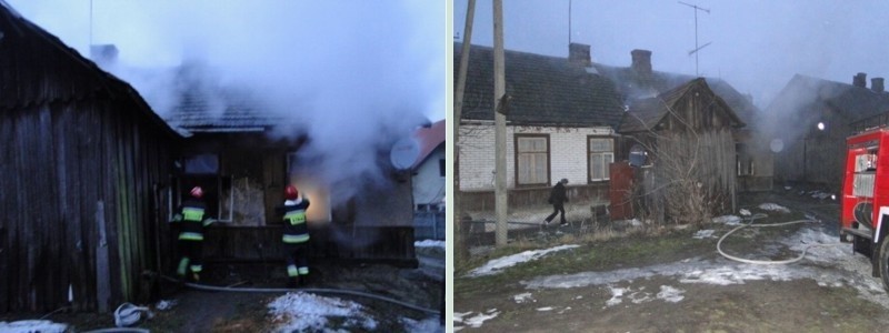 Pożar na Piłata. Palił się drewniany budynek mieszkalny (zdjęcia)
