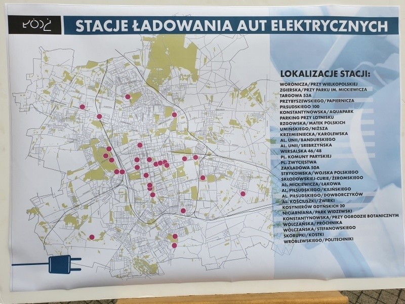 W Łodzi postawią 205 stacji do ładowania elektrycznych aut. Zobacz gdzie