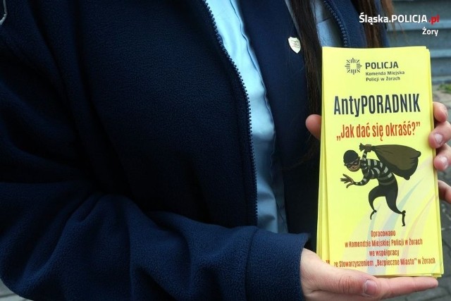 Ironiczny AntyPORADNIK wydany przez żorską policję i stowarzyszenie "Bezpieczne Miasto" ukazuje działania, dzięki którym możemy łatwo paść ofiarą przestępców.