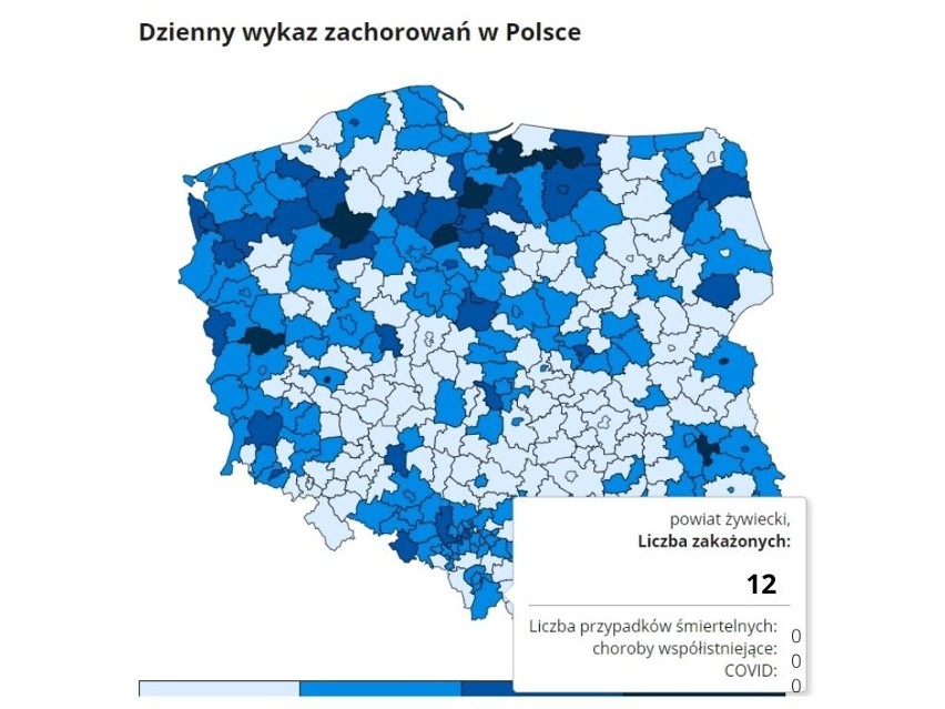 Sprawdź liczbę zakażeń w powiatach województwach śląskiego...