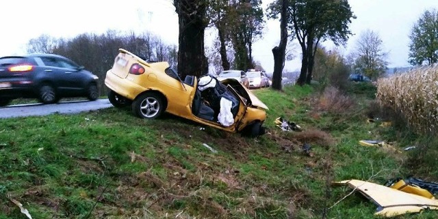 Do tragedii doszło w czwartek, 2 listopada, na drodze koło Radowic pod Trzebiechowem. Renault wypadło z drogi i uderzyło w drzewo. Zginął 26-letni kierowca.