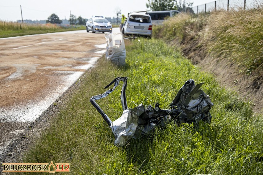 Wypadek w Czaplach Wolnych pod Kluczborkiem.