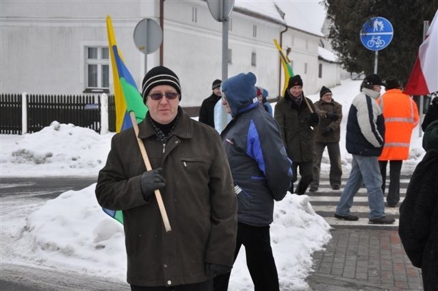 Blokada drogi w Niemodlinie