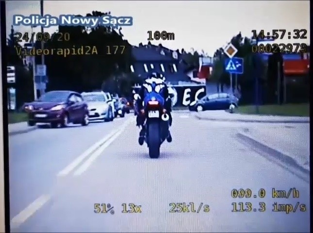 Nowy Sącz. Szaleńcza ucieczka motocyklisty przed policjantami