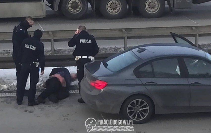 Zatrzymanie kierowcy BMW na autostradzie A4 pod Wrocławiem