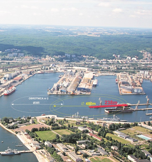 Do portu w Gdyni zawijać będą statki o długości do 400 metrówNowa obrotnica powstać ma w ramach pierwszego etapu projektu dotyczącego pogłębienia toru podejściowego i akwenów wewnętrznych Portu Gdynia