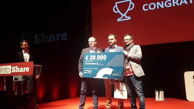 Lubelska spółka NexBio wygrała konkurs dla startupówNa zdjęciu (od lewej): Michał Nowak, Adam Kuzdraliński i Marcin Stachyra ze spółki NexBio
