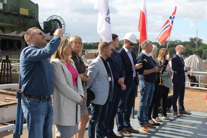 Wodowanie w stoczni Nauta w Gdańsku 14.09.2018. Zwodowany...