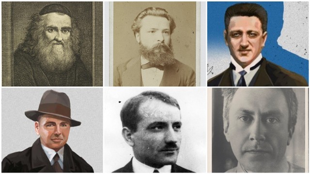 Od lewej: Abraham Stern, Julian Ochorowicz, Jerzy Rudlicki, Jerzy Dąbrowski, Zygmunt Puławski, Ludwik Hirszfeld