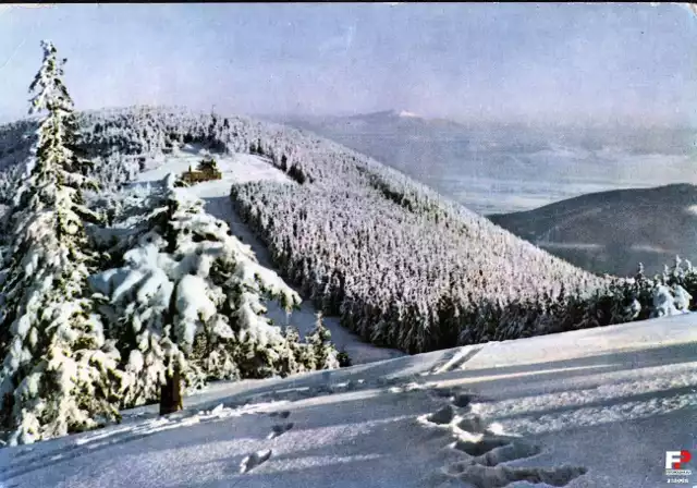 Schronisko górskie na Klimczoku (lata 1970-1971). Fot. K. Kaczyński. Pocztówka Biura Wydawniczo-Propagandowego.