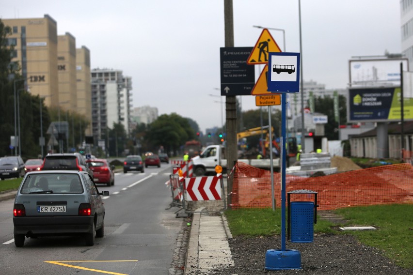 Tymczasowy przystanek autobusowy przy ul. Armii Krajowej w...