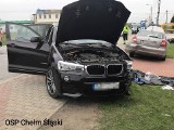 Śmiertelny wypadek w Chełmie Śląskim. Zderzyły się trzy samochody. Zginął kierowca BMW