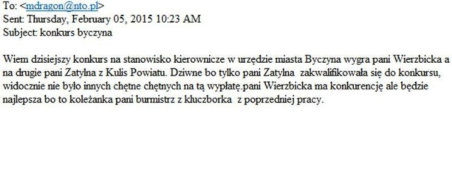 Taki e-mail został wysłany do naszej redakcji. Wcześniej czytelnik dzwonił z informacją, kto wygra.