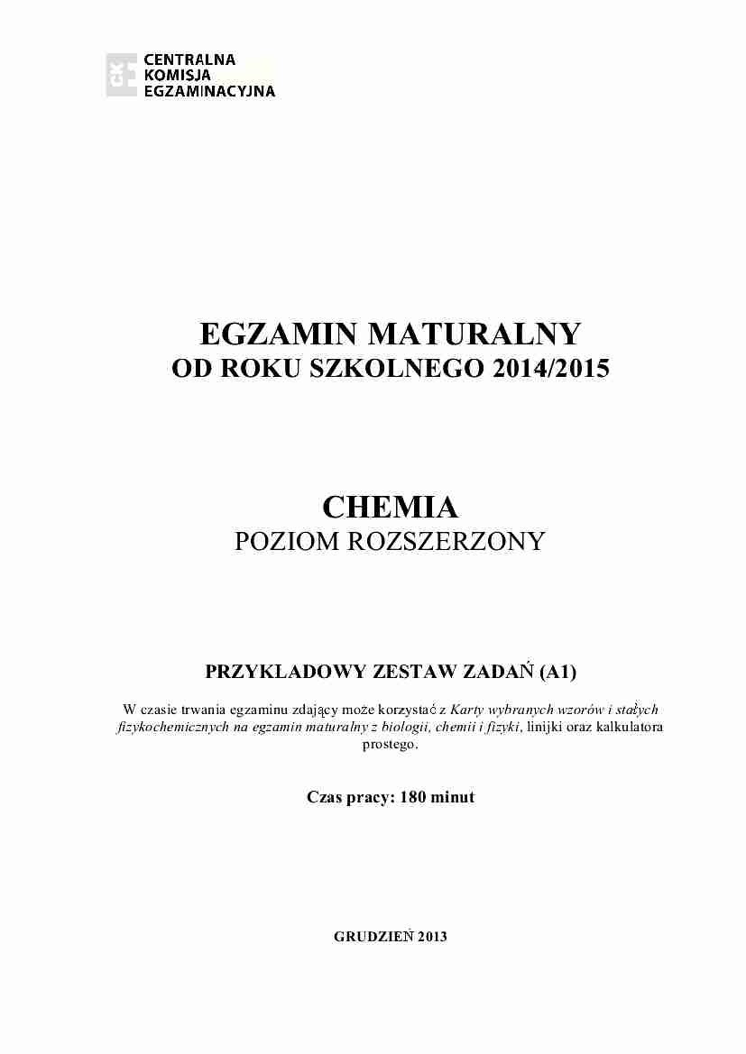 Matura 2015. Zobacz jak będzie wyglądać matura z chemii. Rozwiąż test [TEST, ODPOWIEDZI]