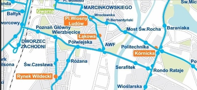 Proponowane lokalizacje nowych przystanków wiedeńskich. Taki znajduje się już na ul. Gwarnej.