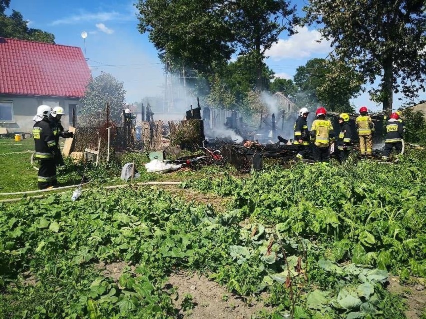 Pożar w Międzyłężu koło Pelplina 19.07.2020