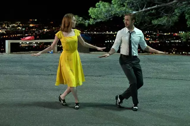 Emma Stone i Ryan Gosling na planie "La La Land"