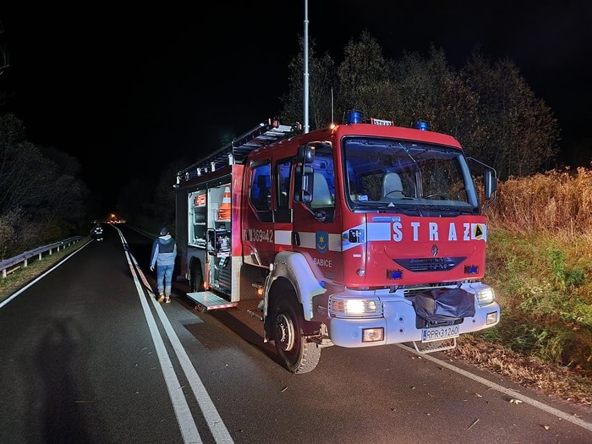 Dachowanie opla w Ruszelczycach w pow. przemyskim. Kierowca uciekł do lasu [ZDJĘCIA]