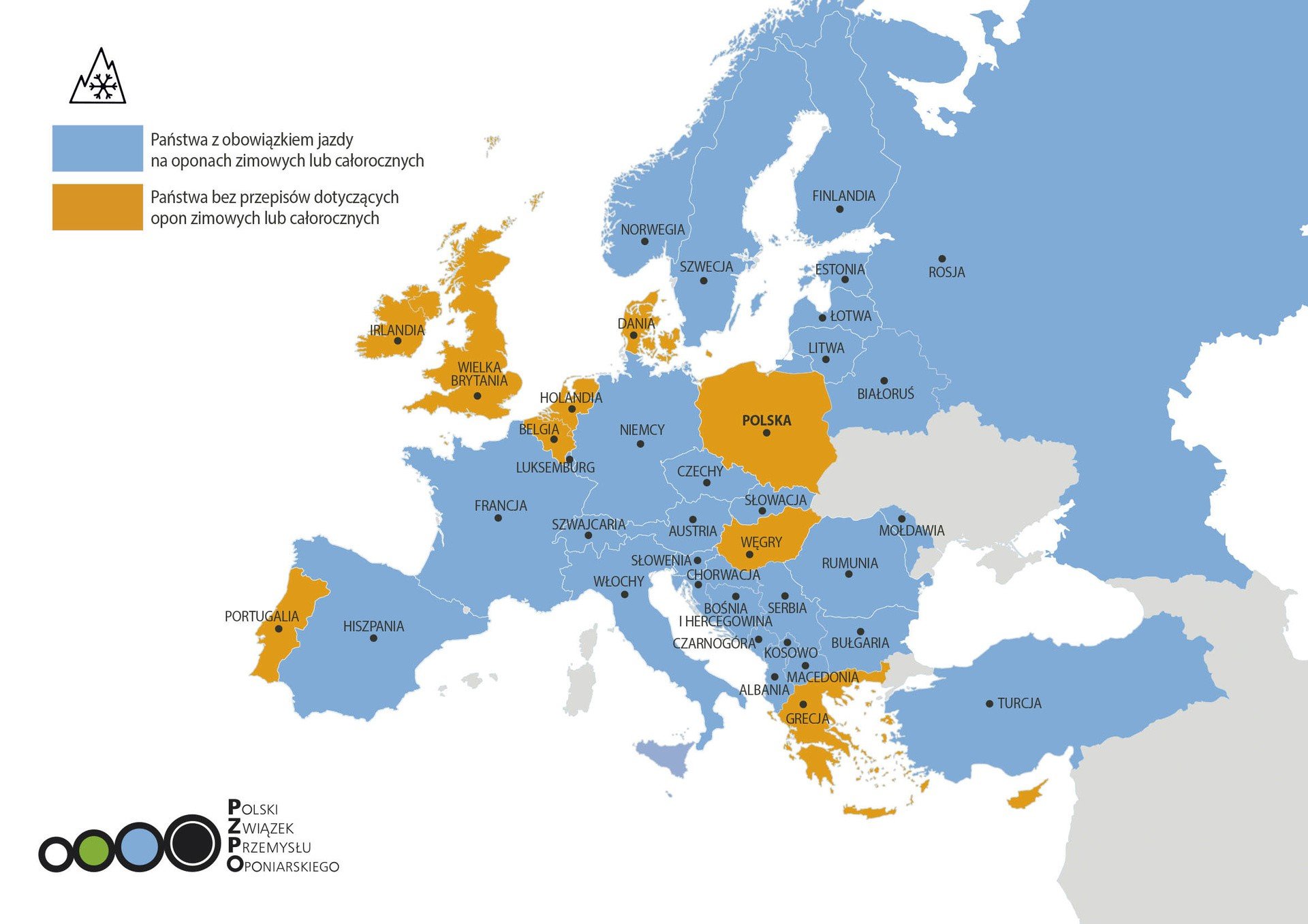 Opony zimowe. Gdzie w Europie są obowiązkowe i na jakich zasadach? |  Motofakty