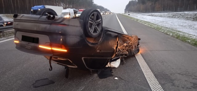 Do wypadku doszło na autostradzie A2 na wysokości Jordanowa