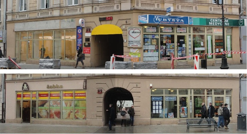 Witryny lokali przy Piotrkowskiej w Łodzi bez szpecących reklam [ZDJĘCIA]