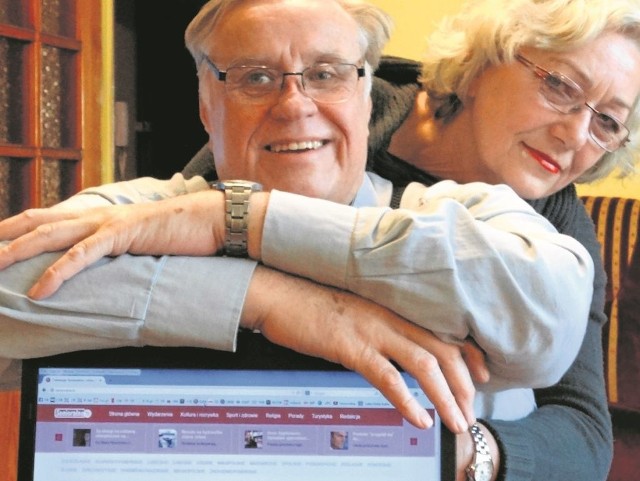 Miłosz Sałaciński (na zdjęciu z żoną  Bożeną) i strona telewizji senioralnej. Nie istniałaby, gdyby nie jego materiały