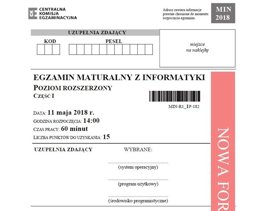 Matura 2018 informatyka poziom rozszerzony. Matura z informatyki 11.05.2018 rozszerzenie [arkusze CKE, odpowiedzi, rozwiązania]