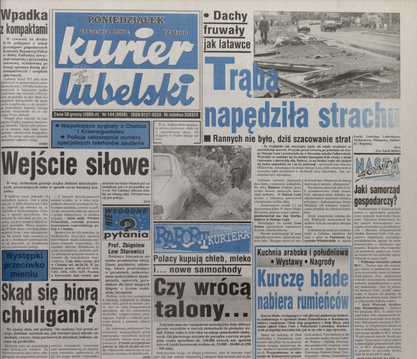 Pisaliśmy w Kurierze: Dachy fruwały jak latawce [24.06.1996 r.]