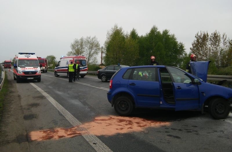 Wypadek na drodze krajowej w Gorzycach