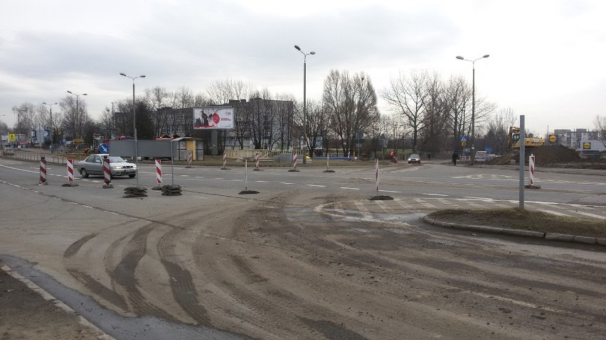 Budowa ronda w Sosnowcu-Zagórzu