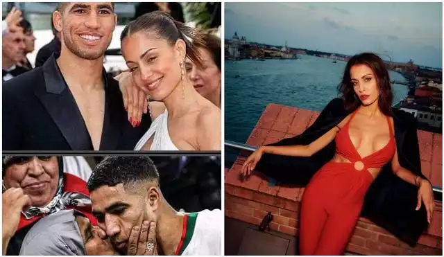 Achraf Hakimi i jego była żona Hiba Abouk oraz matka Saida Mouh