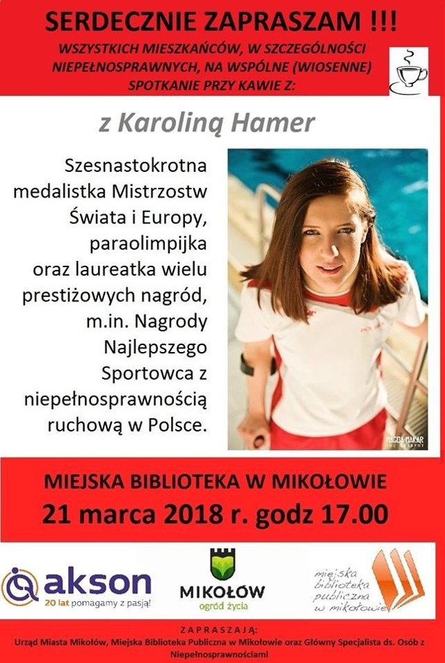 Mikołów: Spotkanie z medalistką Karoliną Hamer
