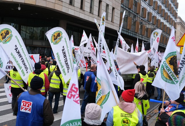 Strajk górników w Warszawie