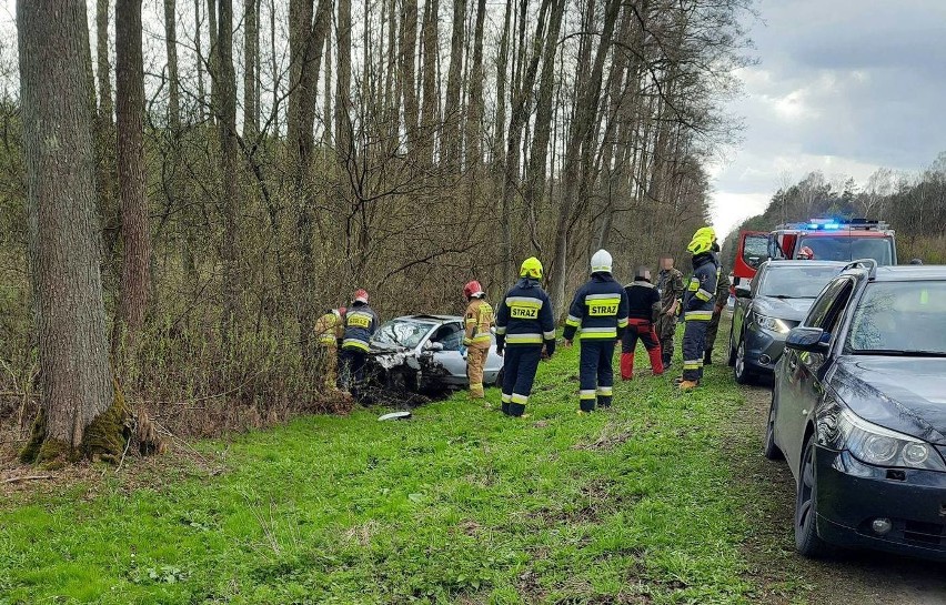 Wypadek na DK 60, w pobliżu Sewerynowa, pow. makowski. 24.04.2021