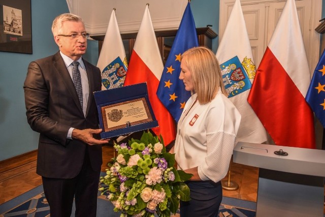 Monika Michalik odebrała gratulacje od prezydenta Poznania