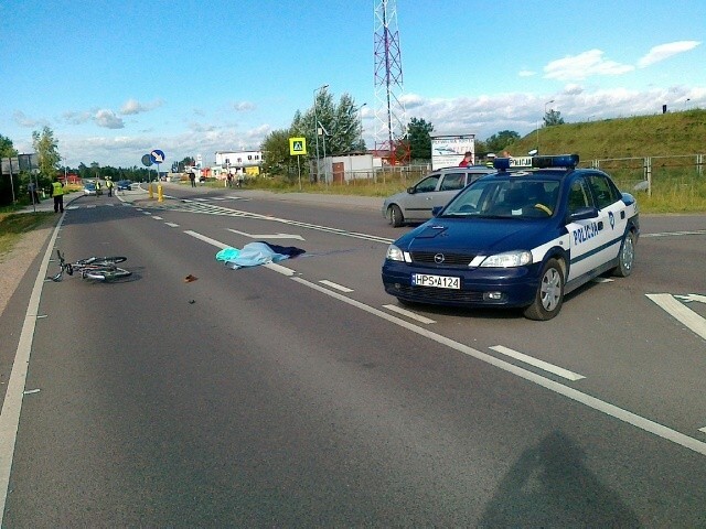 Na miejscu wypadku w Połańcu.