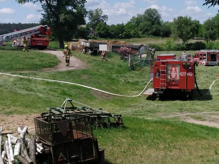 Gmina Gniezno. Pożar budynków gospodarczych w Dębówcu