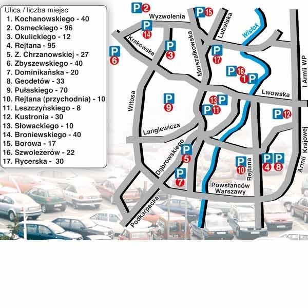 Planowana rozbudowa miejsc parkingowych w Rzeszowie.