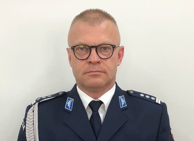 Komendant Powiatowy Policji z Pisza, insp. Marcin Kubas