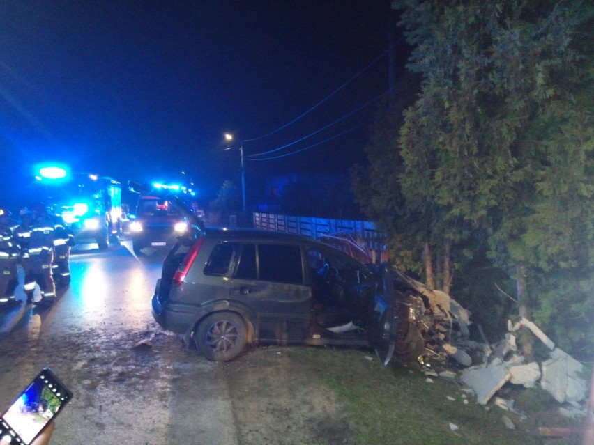 Na miejscu wypadku w Napękowie gmina Bieliny.