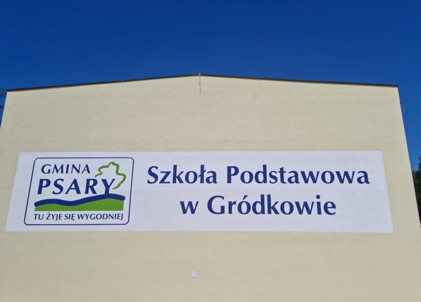 Sala gimnastyczna przy SP w Gródkowie na terenie gminy Psary...