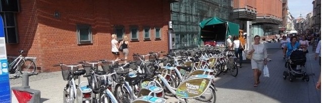 Stacja rowerów przy Starym Browarze